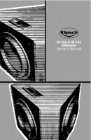 Klipsch RT-12D - Owners Manual 